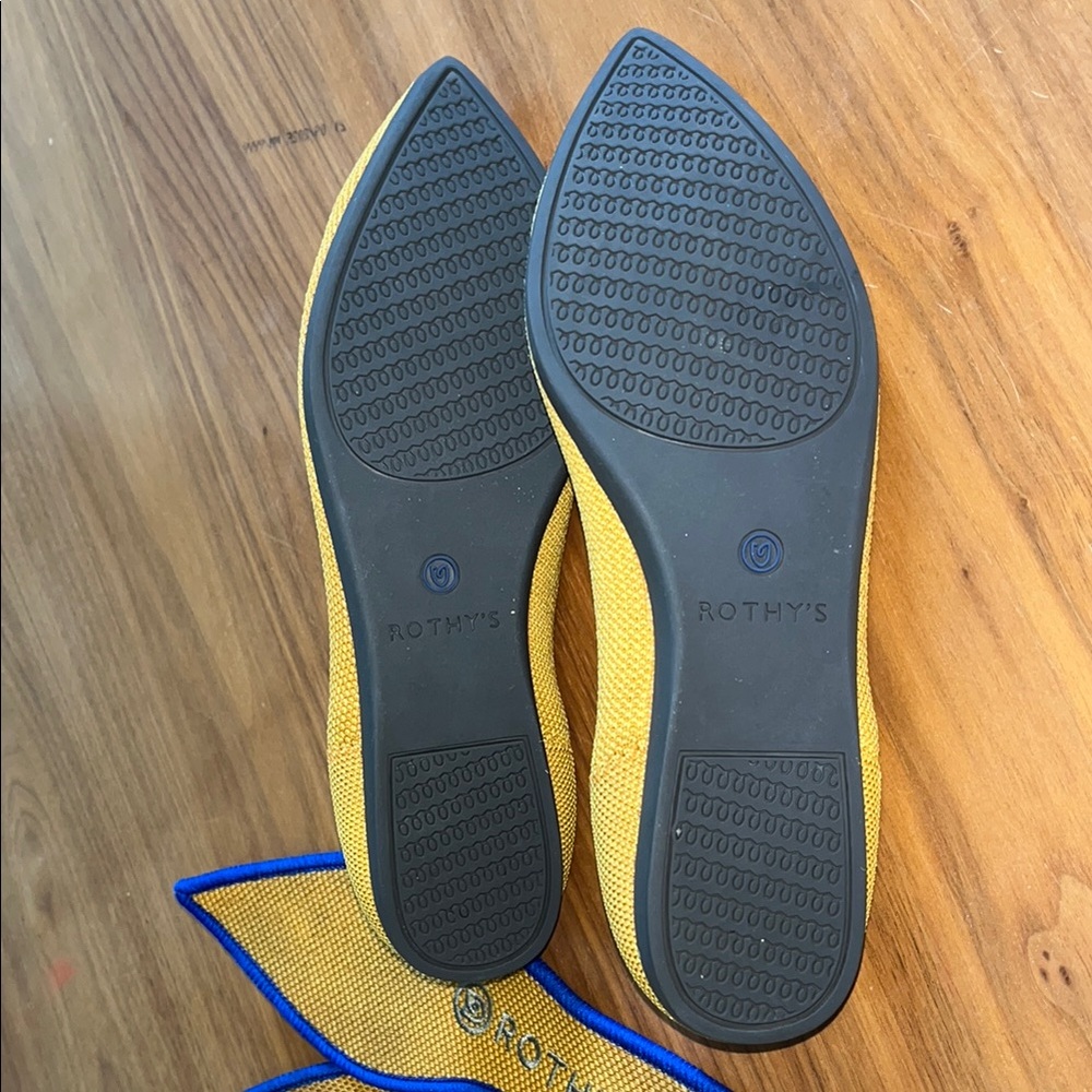 Rothy's Yellow and Blue Pointed-Toe Flats - Picture 4 of 7
